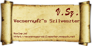 Vecsernyés Szilveszter névjegykártya