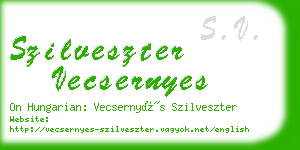 szilveszter vecsernyes business card